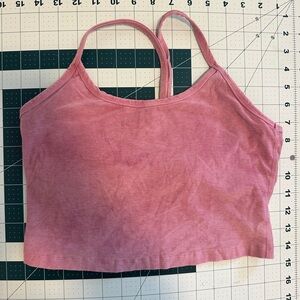Beyond Yoga Pink hand-dyed Cropped Tank Top Bra